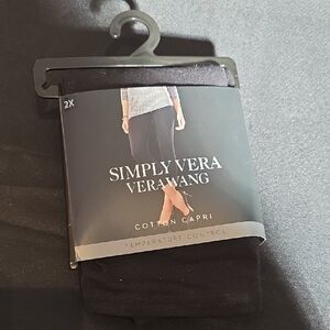 Simply Vera Vera Wang Black Cotton Capri Pants